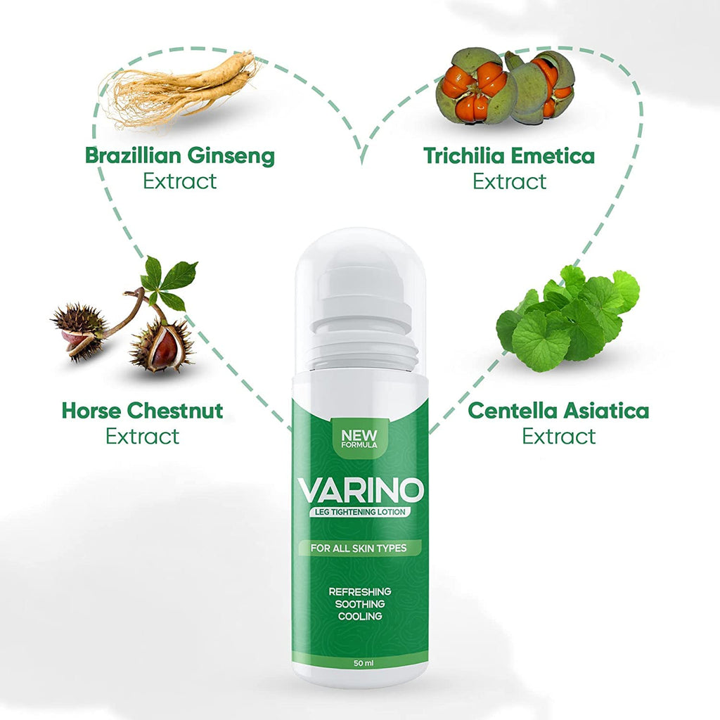 Varino Leg Tightening Lotion, Circulation and Vein Support for Healthy Legs