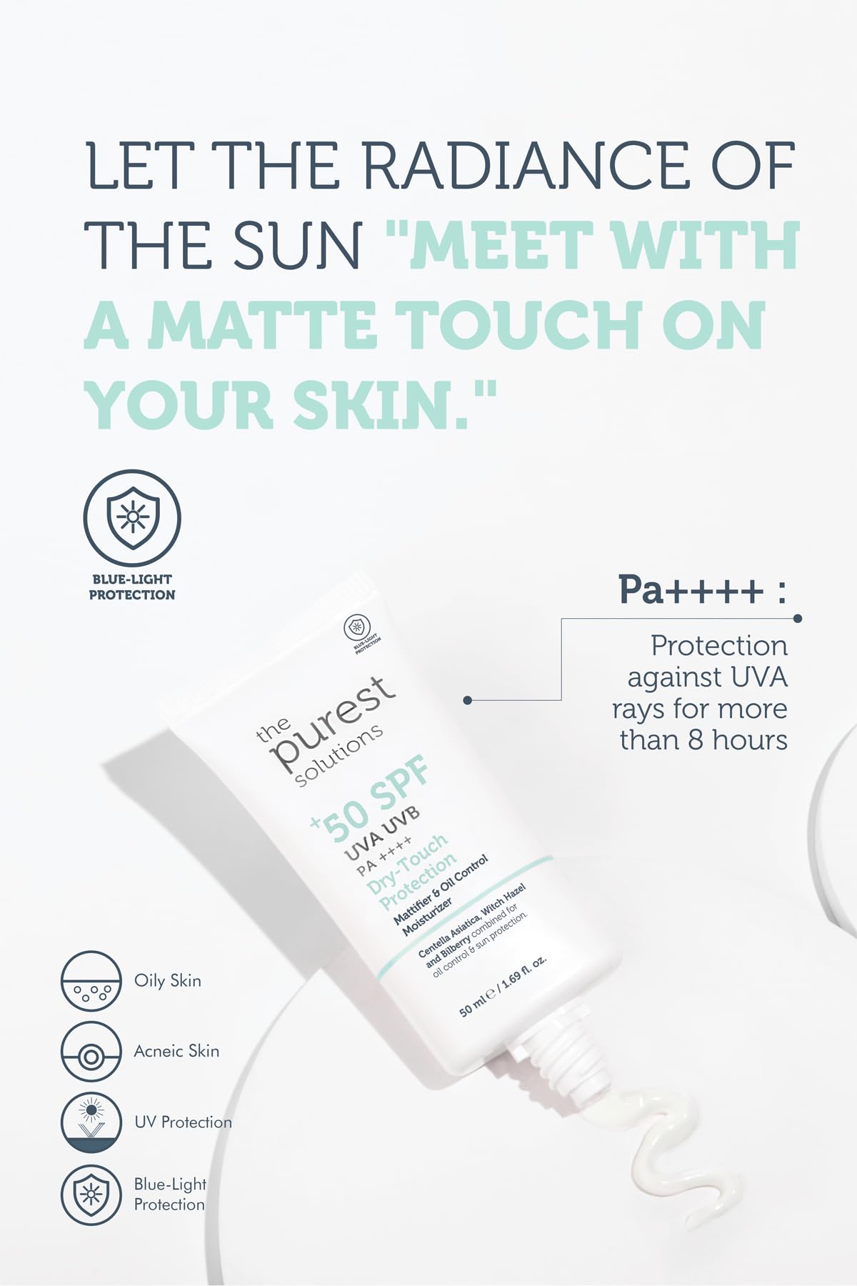 The Purest Solutions Matte Finish Sunscreen for Oily Skin 50 Spf Dry-touch Protection