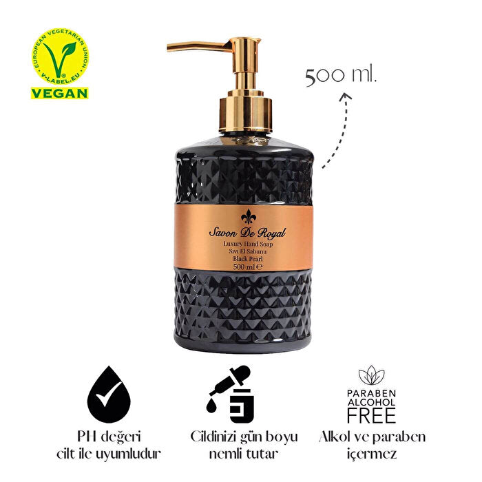 Savon De Royal Black Pearl Liquid Hand Soap - Liquid Hand Wash