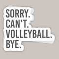 Sorry Can't Volleyball Bye Decal