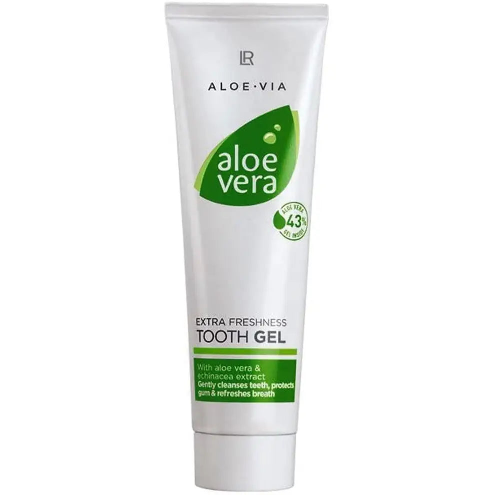 Aloe Vera Tooth Gel - Extra Freshness Flouride-Free Toothpaste by LR of Germany - 100 Ml - Active dental cleaning with Echinacea