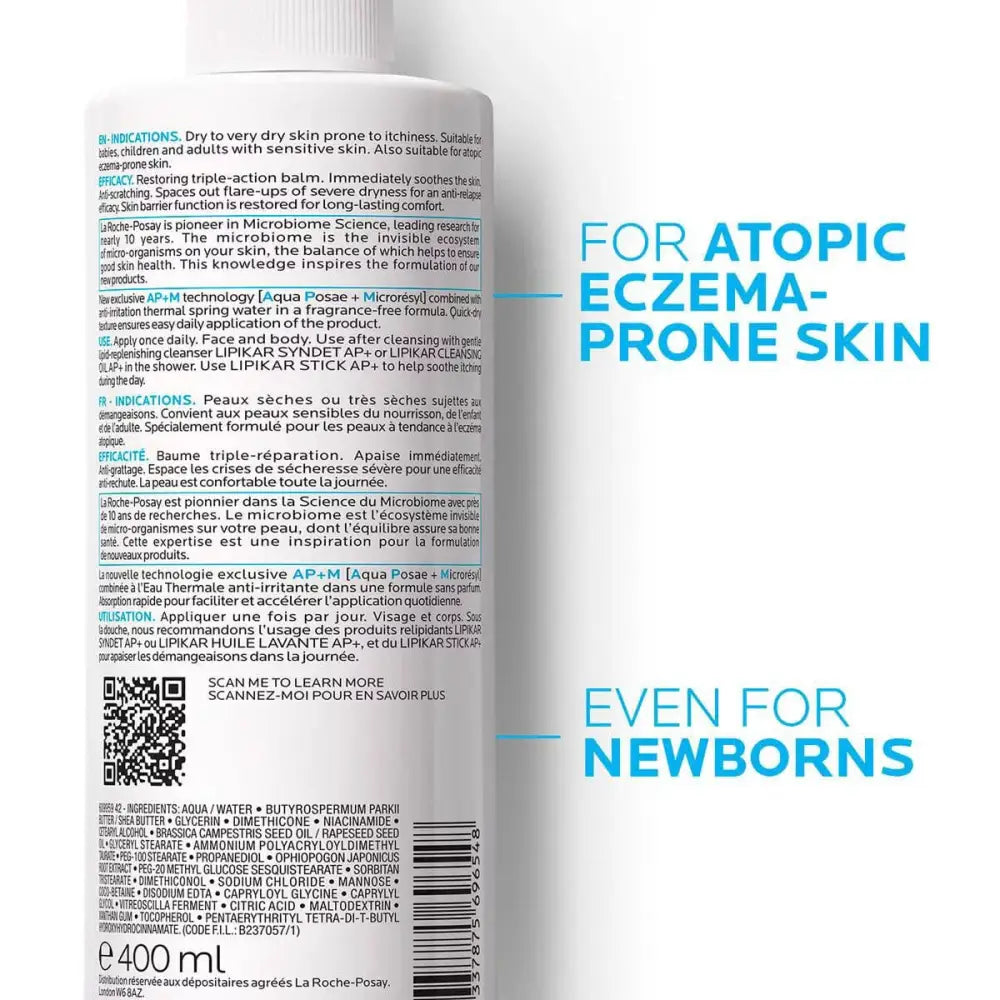 La Roche Posay Lipikar Baume APM+ Moisturizer for Very Dry and Skin Prone to Atopy
