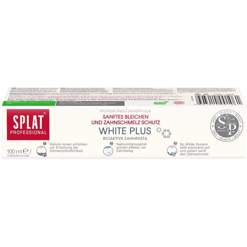 Professional Toothpaste Splat "White Plus". Safe Whitening and Enamel Protection.