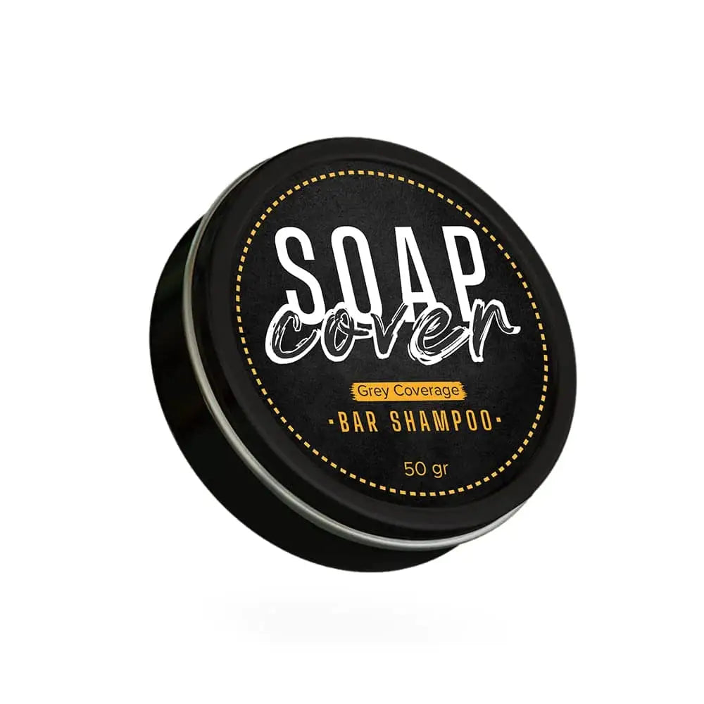 SoapCover, Gray Hair Coverage Soap, Hair Darkening Compressed Soap Bar, 1.7 Oz with Scalp Massager Hair Brush