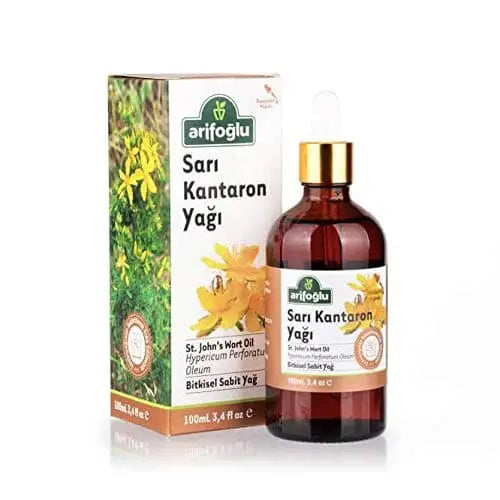 Yellow Centaury Oil. 100% Made in Turkey. Original Product and Turkish Traditional Cold Press. Since 1944. Famous Arifoğlu Product. 100 ml